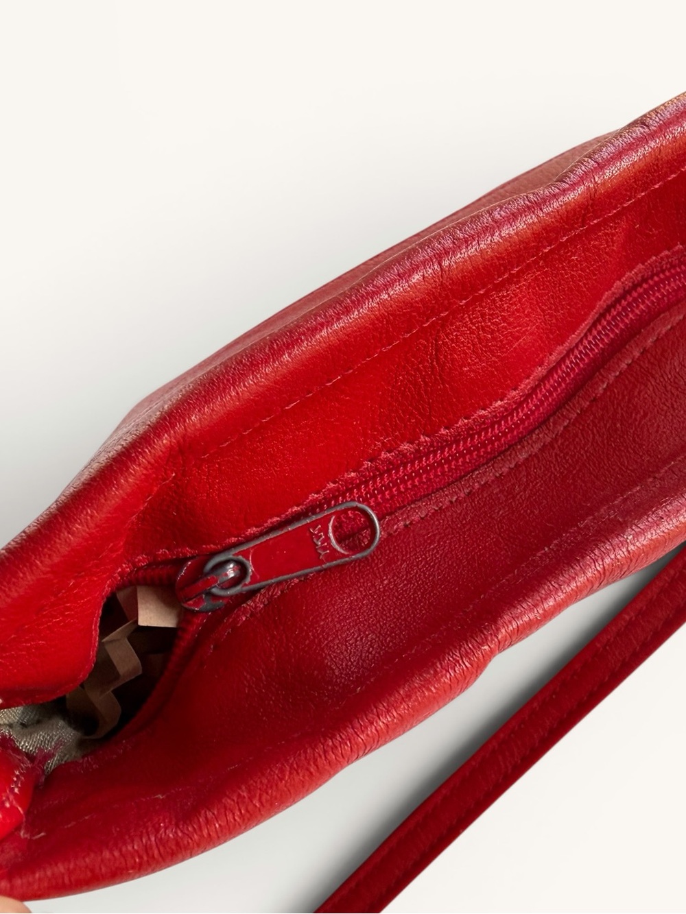 Vintage Red Leather Crossbody Bag - Bold Spirit Vintage - Picture 5 of 16
